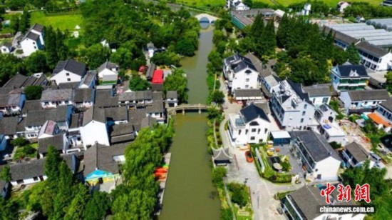 浙江平湖，山塘村风光。平湖市委宣传部供图