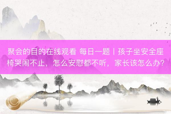 聚会的目的在线观看 每日一题丨孩子坐安全座椅哭闹不止，怎么安慰都不听，家长该怎么办？