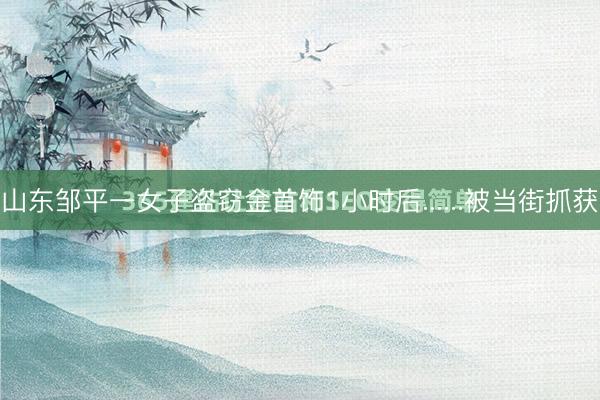 山东邹平一女子盗窃金首饰1小时后......被当街抓获