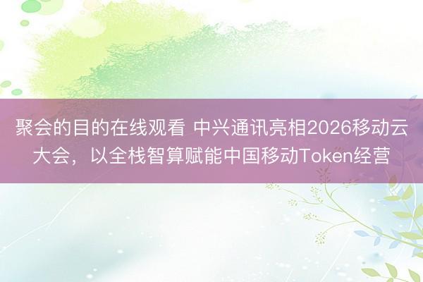 聚会的目的在线观看 中兴通讯亮相2026移动云大会，以全栈智算赋能中国移动Token经营