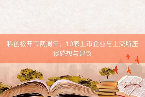 科创板开市两周年，10家上市企业与上交所座谈感想与建议