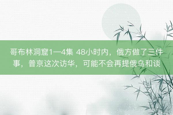 哥布林洞窟1—4集 48小时内，俄方做了三件事，普京这次访华，可能不会再提俄乌和谈