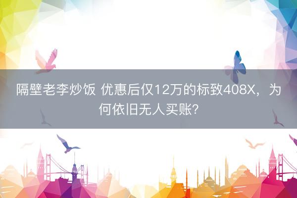 隔壁老李炒饭 优惠后仅12万的标致408X，为何依旧无人买账？