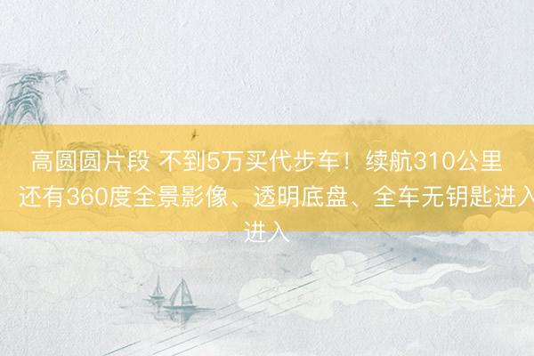 高圆圆片段 不到5万买代步车！续航310公里，还有360度全景影像、透明底盘、全车无钥匙进入