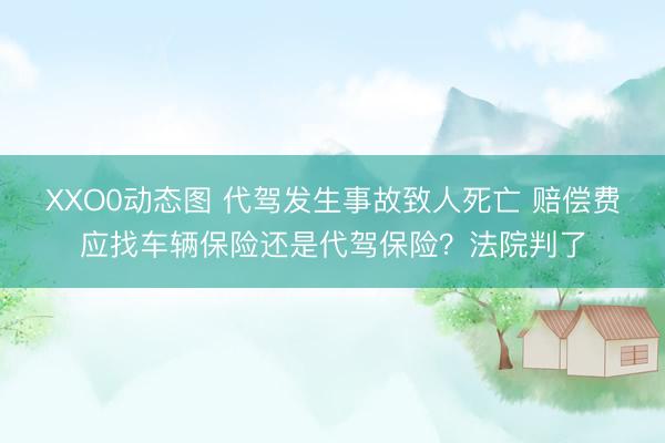 XXO0动态图 代驾发生事故致人死亡 赔偿费应找车辆保险还是代驾保险？法院判了
