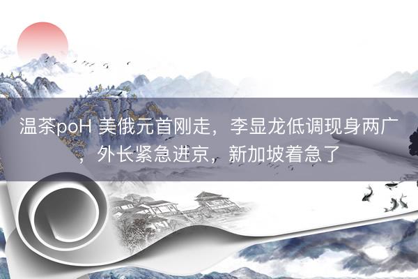 温茶poH 美俄元首刚走，李显龙低调现身两广，外长紧急进京，新加坡着急了