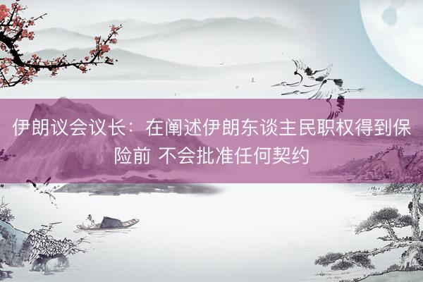 伊朗议会议长：在阐述伊朗东谈主民职权得到保险前 不会批准任何契约