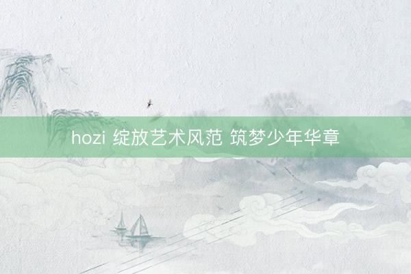 hozi 绽放艺术风范 筑梦少年华章