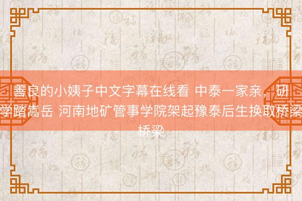 善良的小姨子中文字幕在线看 中泰一家亲，研学踏嵩岳 河南地矿管事学院架起豫泰后生换取桥梁