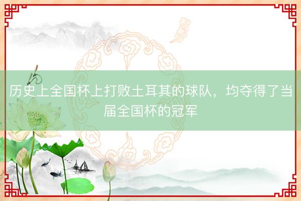 历史上全国杯上打败土耳其的球队，均夺得了当届全国杯的冠军