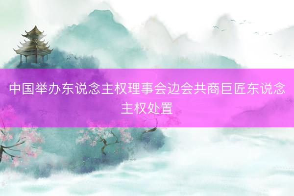 中国举办东说念主权理事会边会共商巨匠东说念主权处置
