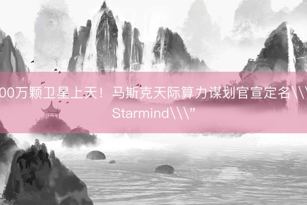 100万颗卫星上天！马斯克天际算力谋划官宣定名\＂Starmind\＂